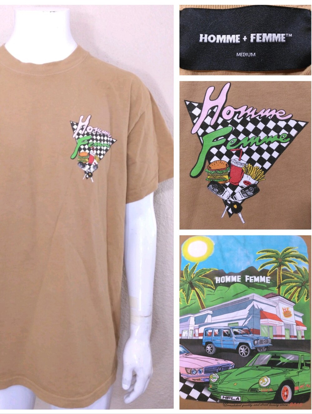 HOMME + FEMME T Shirt MEDIUM Car Graphic Tee Dream Con MENS Size M STREETWEAR SS